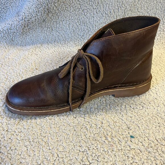 Clarks Leather Chukka Boots Mens 10 Brown Ankle Casual Lace Up Shoes Dessert